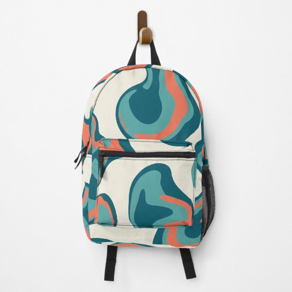 Item preview, Coral and Teal Liquid Blob Pattern on Cream designed and sold by Owcomm.