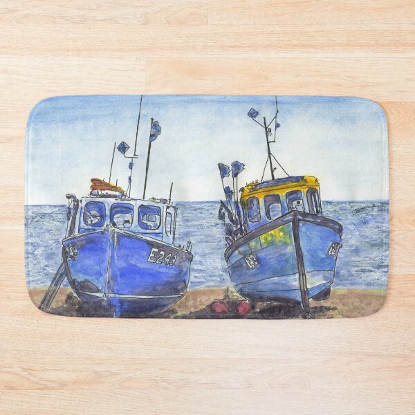 Item preview, Two Blue Fishing Boats designed and sold by LymphomaLass.