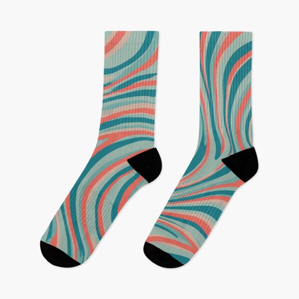 Item preview, Coral and Teal Swirl Optical Illusion Pattern designed and sold by Owcomm.
