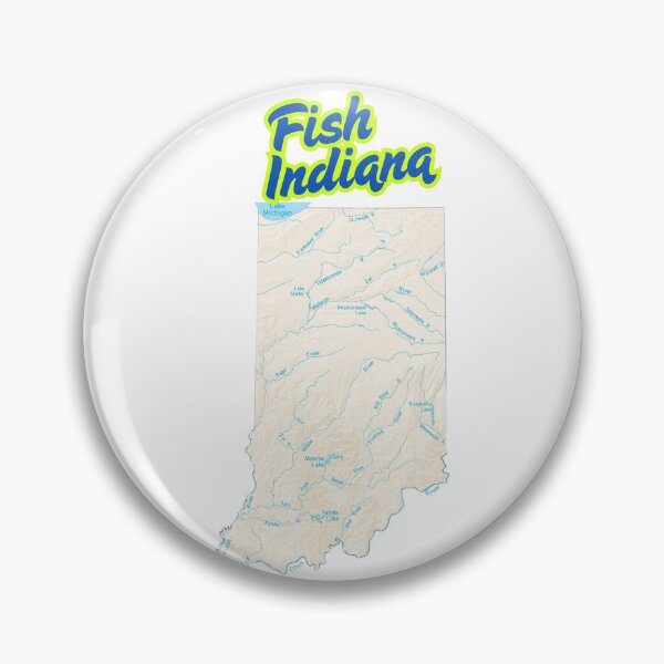 Item preview, Fish Indiana Map | State Outline with Rivers and Lakes designed and sold by CampfireSupplyCo.