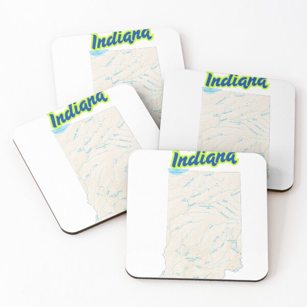 Item preview, Fish Indiana Map | State Outline with Rivers and Lakes designed and sold by CampfireSupplyCo.