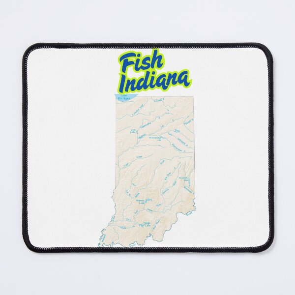 Item preview, Fish Indiana Map | State Outline with Rivers and Lakes designed and sold by CampfireSupplyCo.