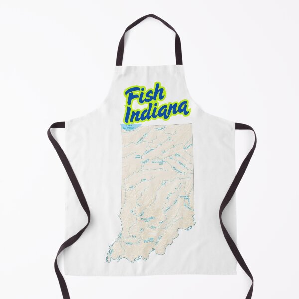 Item preview, Fish Indiana Map | State Outline with Rivers and Lakes designed and sold by CampfireSupplyCo.