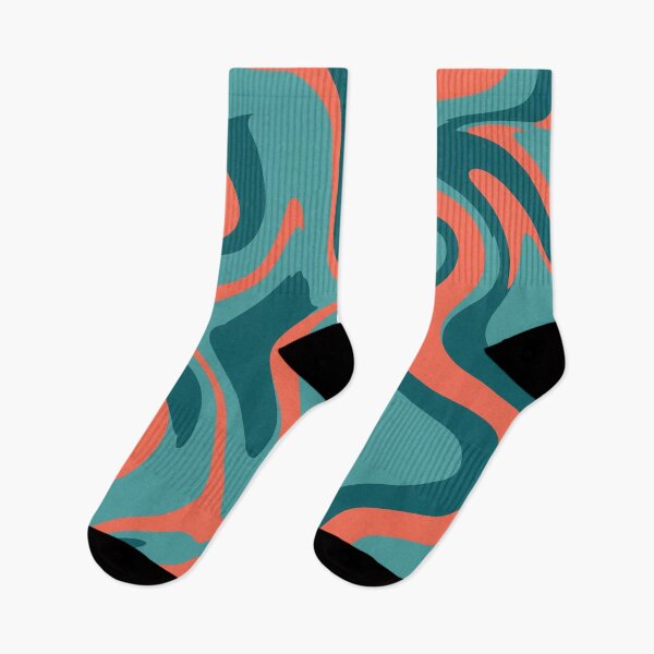 Item preview, Coral and Teal Liquid Swirl Pattern designed and sold by Owcomm.
