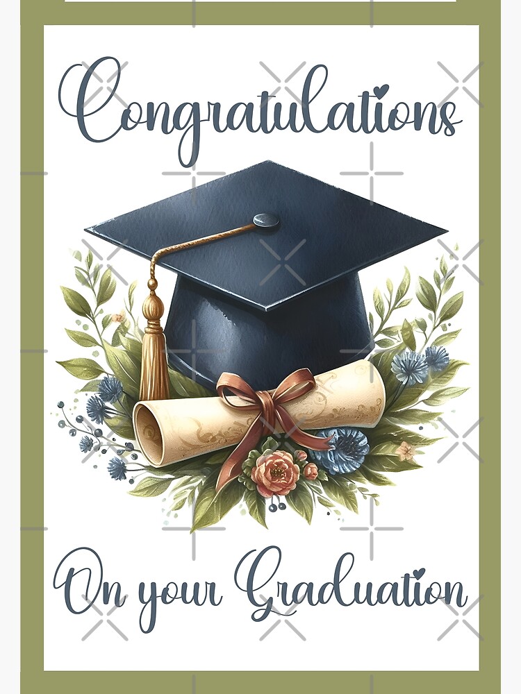 Congratulations Graduation Card with Cap and Scroll" Photographic Print for  Sale by BuxomBabe21 | Redbubble