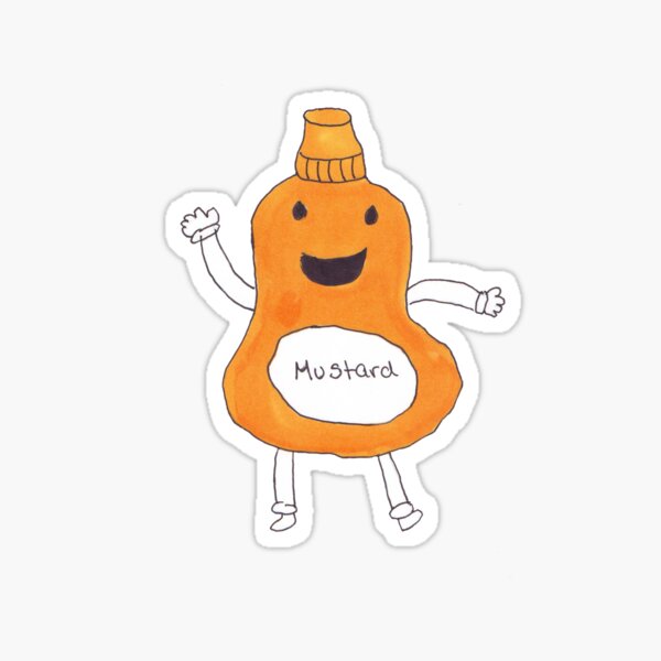 Cute Kawaii Cartoon Mustard Bottle Sticker
