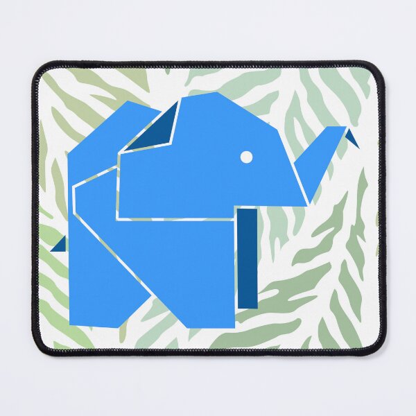 Item preview, Blue Origami Elephant with Leaf Pattern designed and sold by LipsLab.