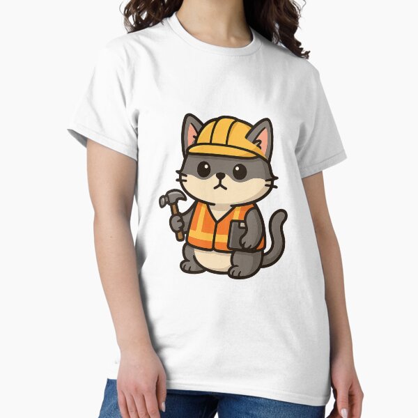 Item preview, Kleiner Vorarbeiter – Lustige Baukatze Sticker designed and sold by Tripconic.