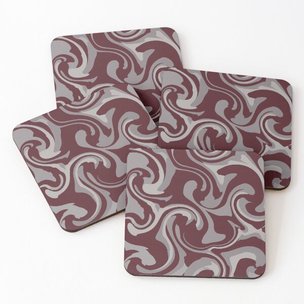 Item preview, Burgundy and Gray Liquid Swirl Pattern designed and sold by Owcomm.