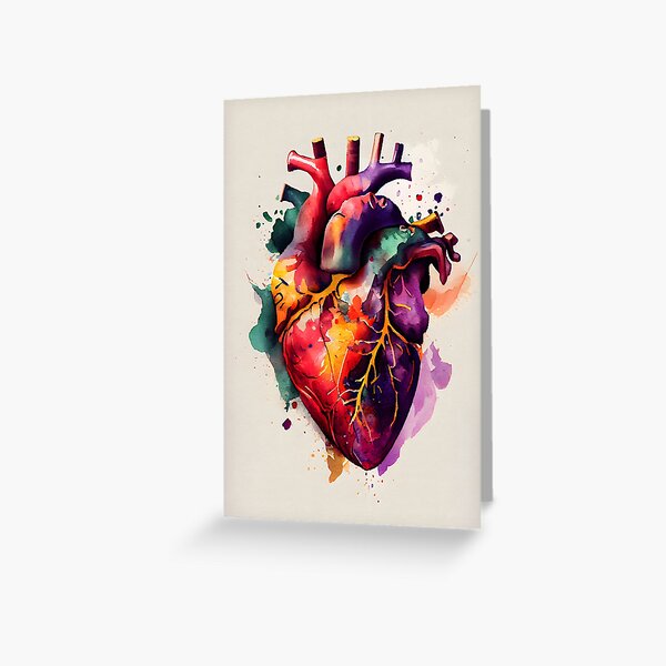 Item preview, Heartbeat in Color: Watercolor Anatomical Heart Art designed and sold by Zanoozi Art Prints.
