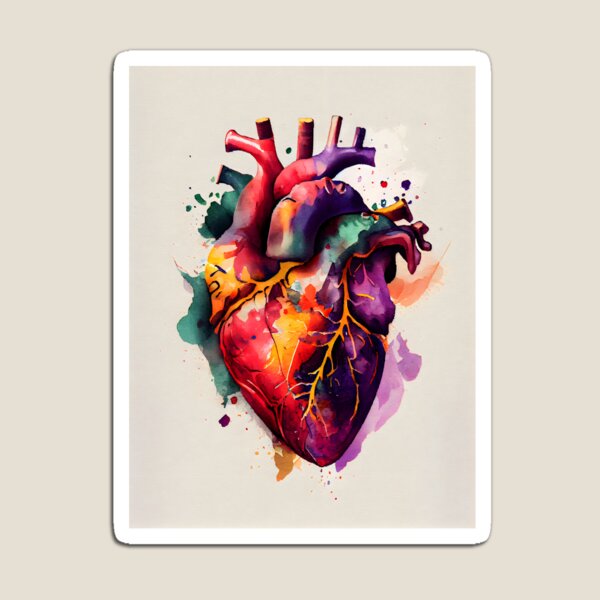 Item preview, Heartbeat in Color: Watercolor Anatomical Heart Art designed and sold by Zanoozi Art Prints.