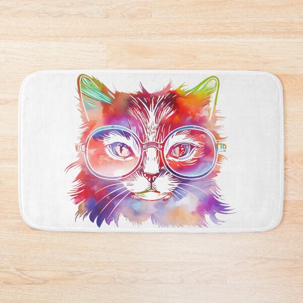 Item preview, psychedelic cat designed and sold by Cosmic Catnip Art.