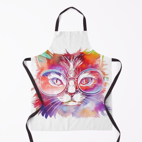 Item preview, psychedelic cat designed and sold by Cosmic Catnip Art.