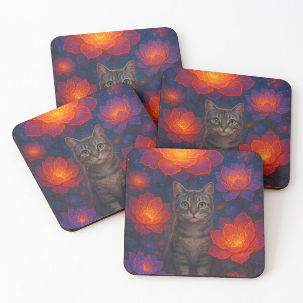Item preview, Cat with Glowing Flowers designed and sold by RSRed.