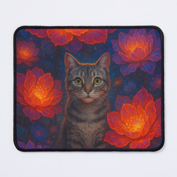 Item preview, Cat with Glowing Flowers designed and sold by RSRed.