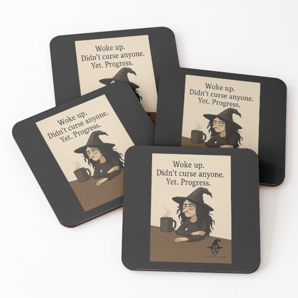 Item preview, Woke Up Witch - Funny Dark Coffee Quote designed and sold by Dark Witchery.