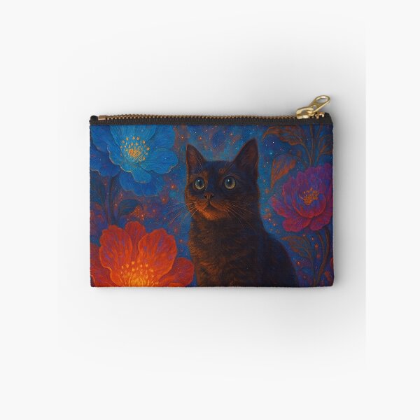 Item preview, Black Cat with Glowing Flowers designed and sold by RSRed.