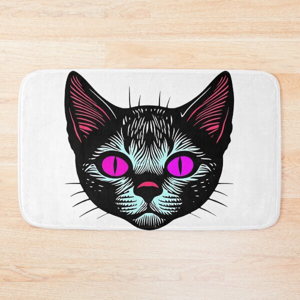 Item preview, psychedelic cat designed and sold by Cosmic Catnip Art.