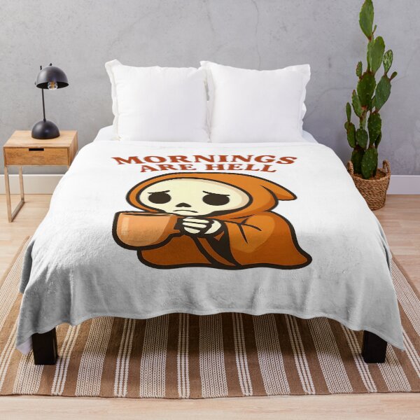 Item preview, Mornings Are Hell Reaper Sticker designed and sold by falseawakeningg.