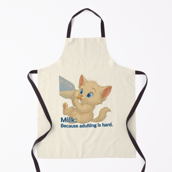 Item preview, Milk Because Adulting Is Hard – Cute Kitten Drinking Baby Bottle Meme designed and sold by rherondesigns.