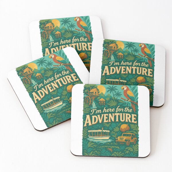 Item preview, Here for the Adventure – Adventureland Jungle Retro Design designed and sold by Throttle Up Media.