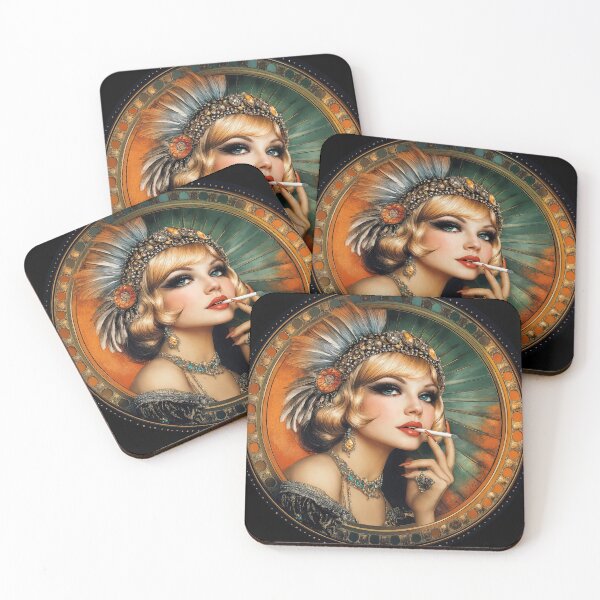 Item preview, Glamorous 1920s Flapper Portrait – Vintage Art Deco Elegance designed and sold by ForeverPrintsOK.