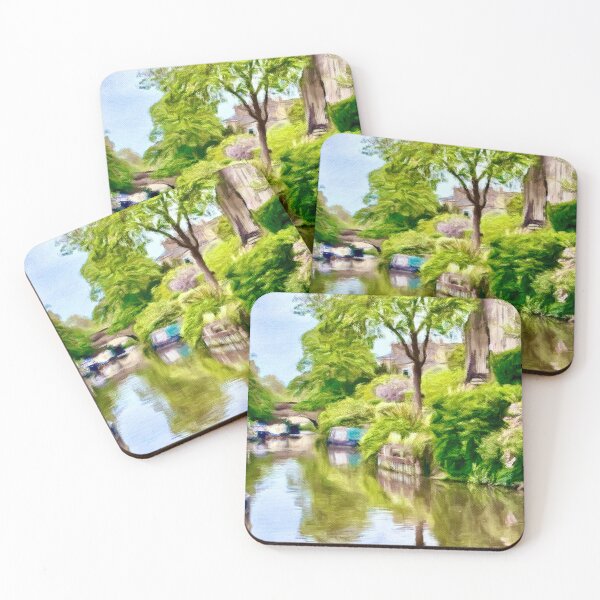 Item preview, A Peaceful English Waterway – Impressionist Canal Scene designed and sold by Pamela Storch.