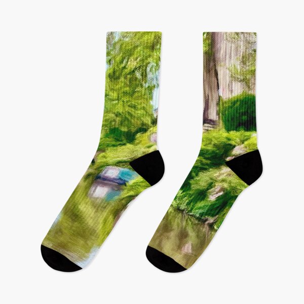 Item preview, A Peaceful English Waterway – Impressionist Canal Scene designed and sold by Pamela Storch.