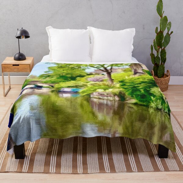 Item preview, A Peaceful English Waterway – Impressionist Canal Scene designed and sold by Pamela Storch.