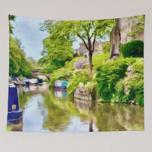 Item preview, A Peaceful English Waterway – Impressionist Canal Scene designed and sold by Pamela Storch.
