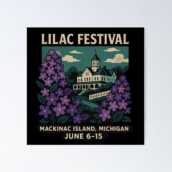 Item preview, Vintage Lilac Festival Mackinac Island Michigan designed and sold by Fantsy-world.