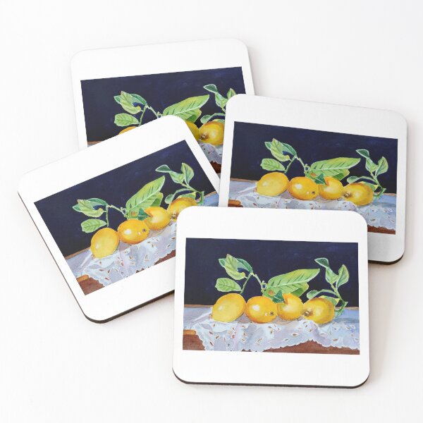 Item preview, Lemons on Linen designed and sold by PinkRhinoArt.