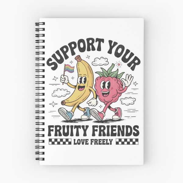 Item preview, Support Your Fruity Friends - Retro Fruit Cartoon designed and sold by BeansterNL.