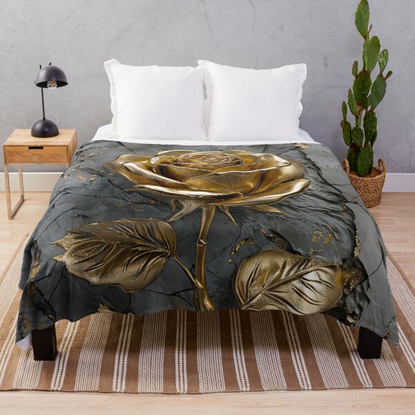 Item preview, Golden Rose on Cracked Stone Elegance designed and sold by Topmaxdesign.