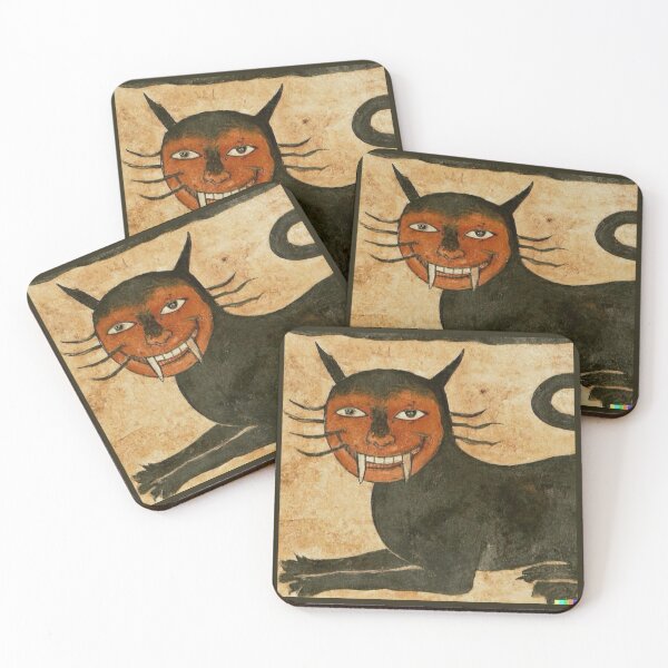 Item preview, "The Evil One's Cat", medieval painting, 6th century AD designed and sold by PatronesKawai.