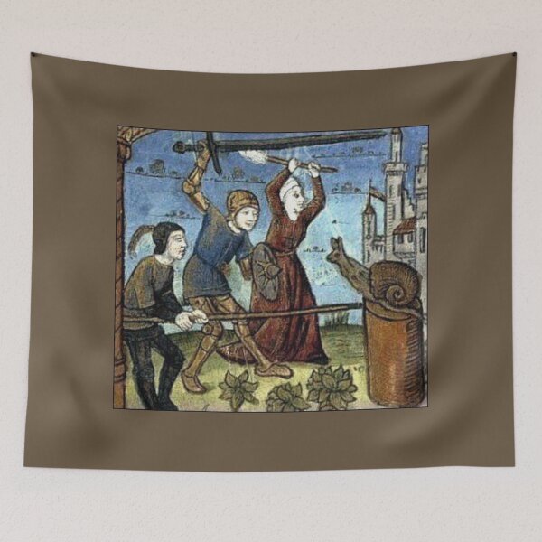 Item preview, "3 against one", medieval painting, 11th century AD designed and sold by PatronesKawai.