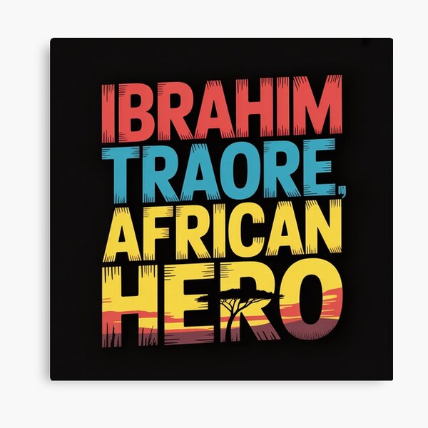 Vista previa del artículo con la obra «Presidente Ibrahim Traoré: Héroe africano», diseñado y vendido por ArtistrySky.