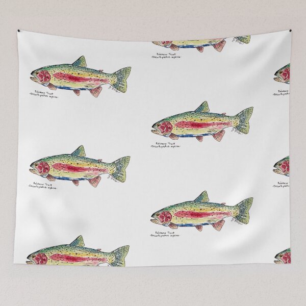 Item preview, Rainbow Trout Watercolor Illustration – Oncorhynchus mykiss by J Page Designs designed and sold by jpagedesigns.