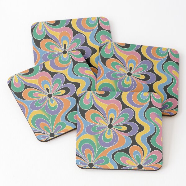 Item preview, Groovy Retro Floral Psychedelic Wave Pattern designed and sold by weirdfishes123.