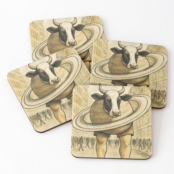Item preview, La Vaca Saturno Saturnita the Cosmic Cow | Brainrot Watercolor Lineart designed and sold by EmeraldeaArt.