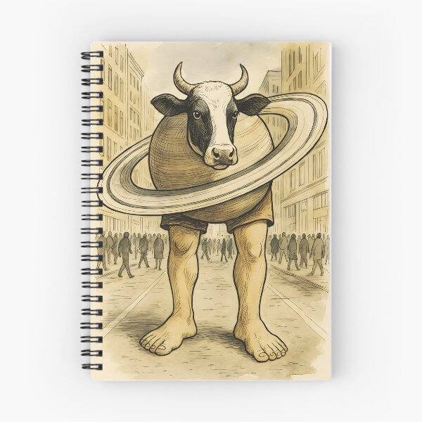 Item preview, La Vaca Saturno Saturnita the Cosmic Cow | Brainrot Watercolor Lineart designed and sold by EmeraldeaArt.