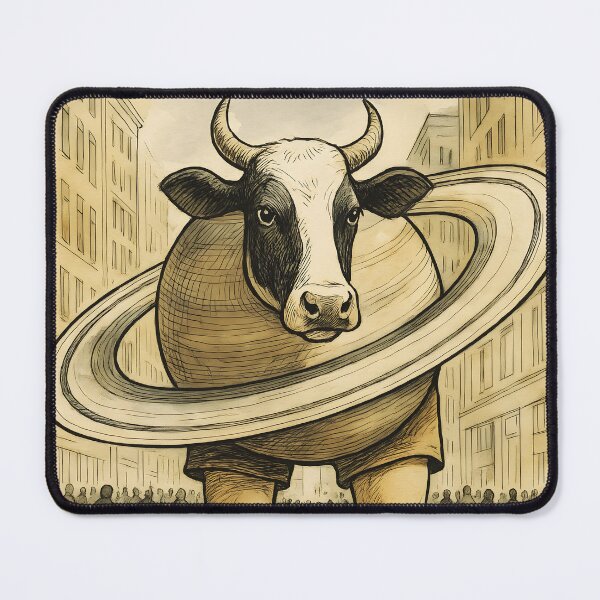 Vista previa del artículo con la obra «La Vaca Saturno Saturnita la Vaca Cósmica | Brainrot Acuarela Lineart», diseñado y vendido por EmeraldeaArt.