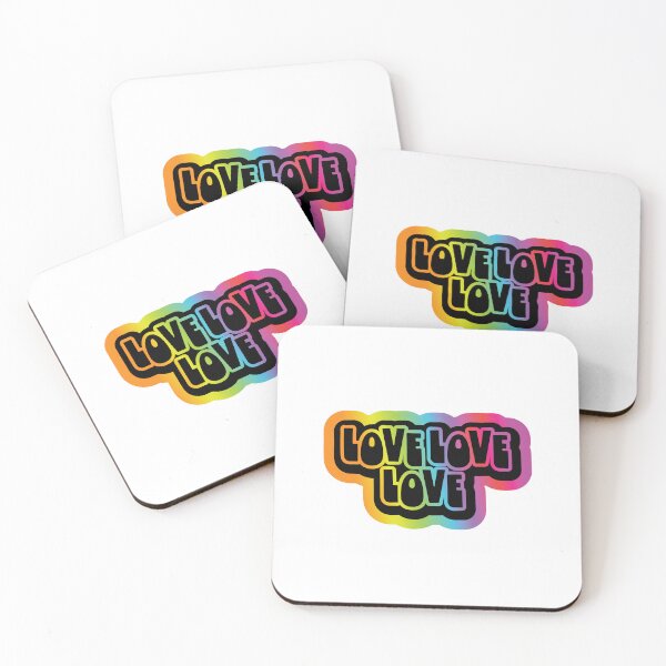 Item preview, Happy Pride Month greeting love love love LGBTQIA colorful gradient rainbow design designed and sold by Jdawnink.