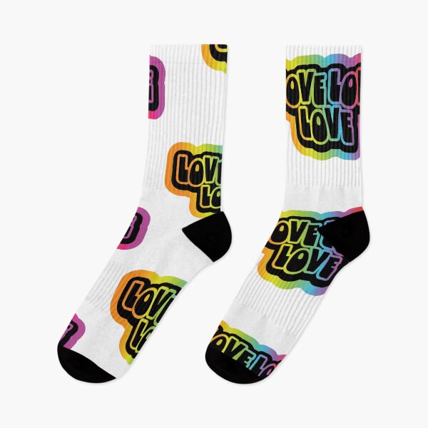 Item preview, Happy Pride Month greeting love love love LGBTQIA colorful gradient rainbow design designed and sold by Jdawnink.