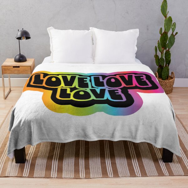Item preview, Happy Pride Month greeting love love love LGBTQIA colorful gradient rainbow design designed and sold by Jdawnink.