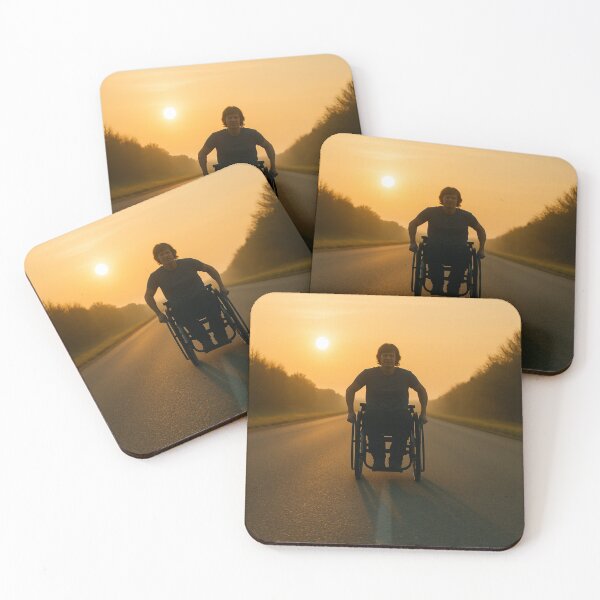 Item preview, "Pushing Forward – Wheelchair Journey at Sunrise" designed and sold by It's Wheelie Cool.
