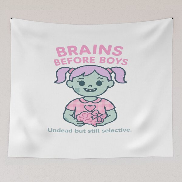 Item preview, Brains Before Boys designed and sold by PastimeMastery.