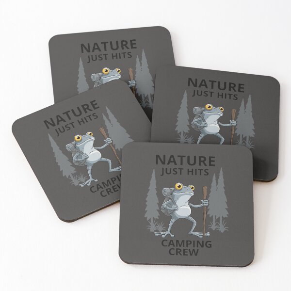 Item preview, Cool product of frogs on a camping trip- NATURE JUST HITS CAMPING CREW designed and sold by Gadget80.