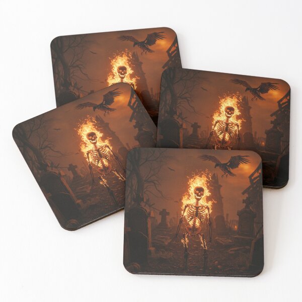 Item preview, Flaming Skeleton Rises in Graveyard Scene designed and sold by DigitalSkylane.