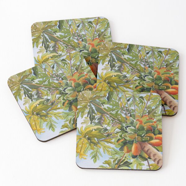 Item preview, Watercolor Memory of Papaya Tree & Blue Sky designed and sold by PinkRhinoArt.
